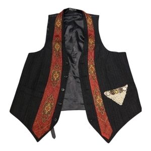 Vinatge GREY Striped Vest Sz M